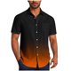 thumbnail image 2 of Blusa y camisa de manga corta con cuello vuelto para hombre, blusa informal de moda con cuello vuelto, estampado degradado, camisa de manga corta con botones, blusa de poliéster para hombre, 2 of 6