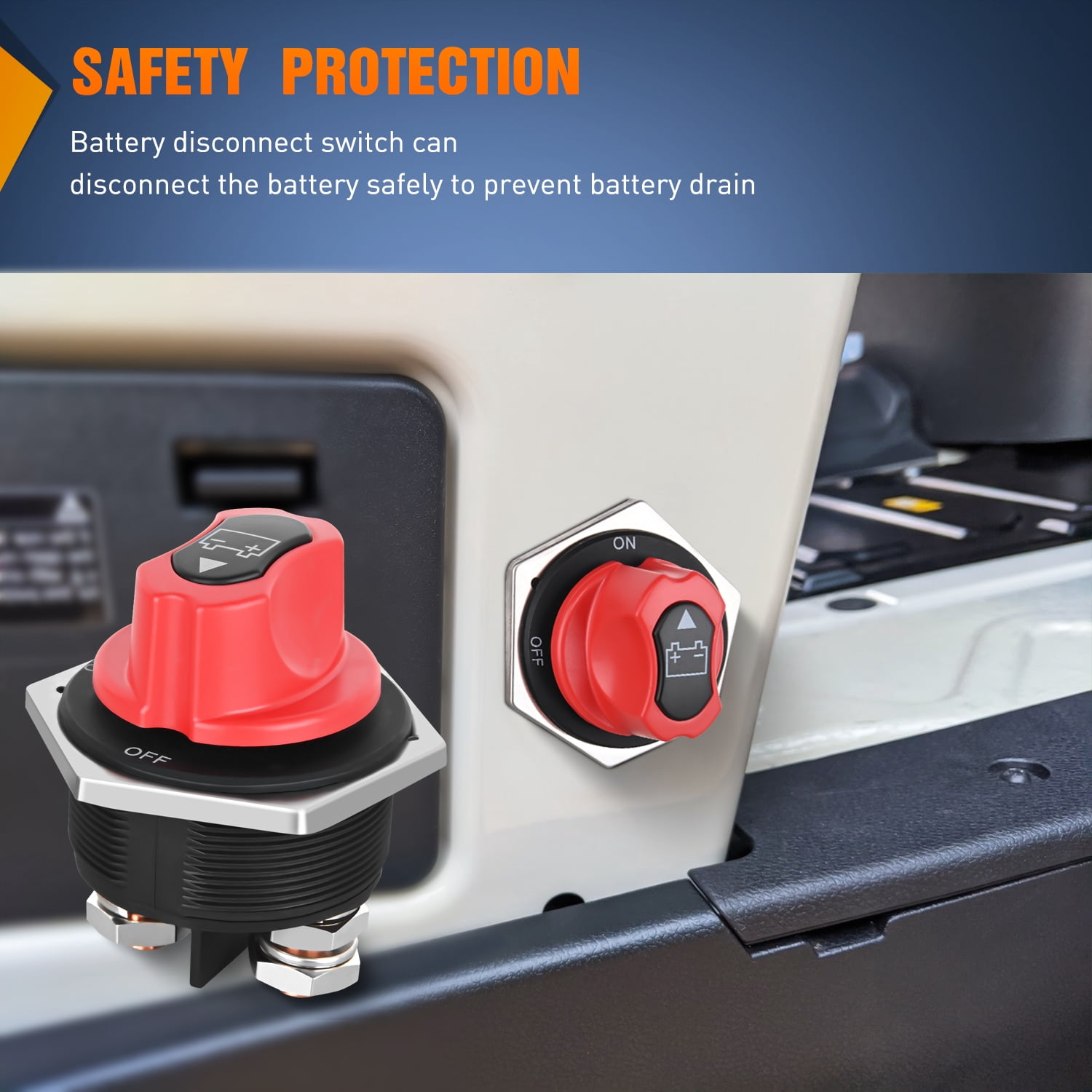 Nilight Battery Disconnect Switch 300A Master Disconnect Isolator