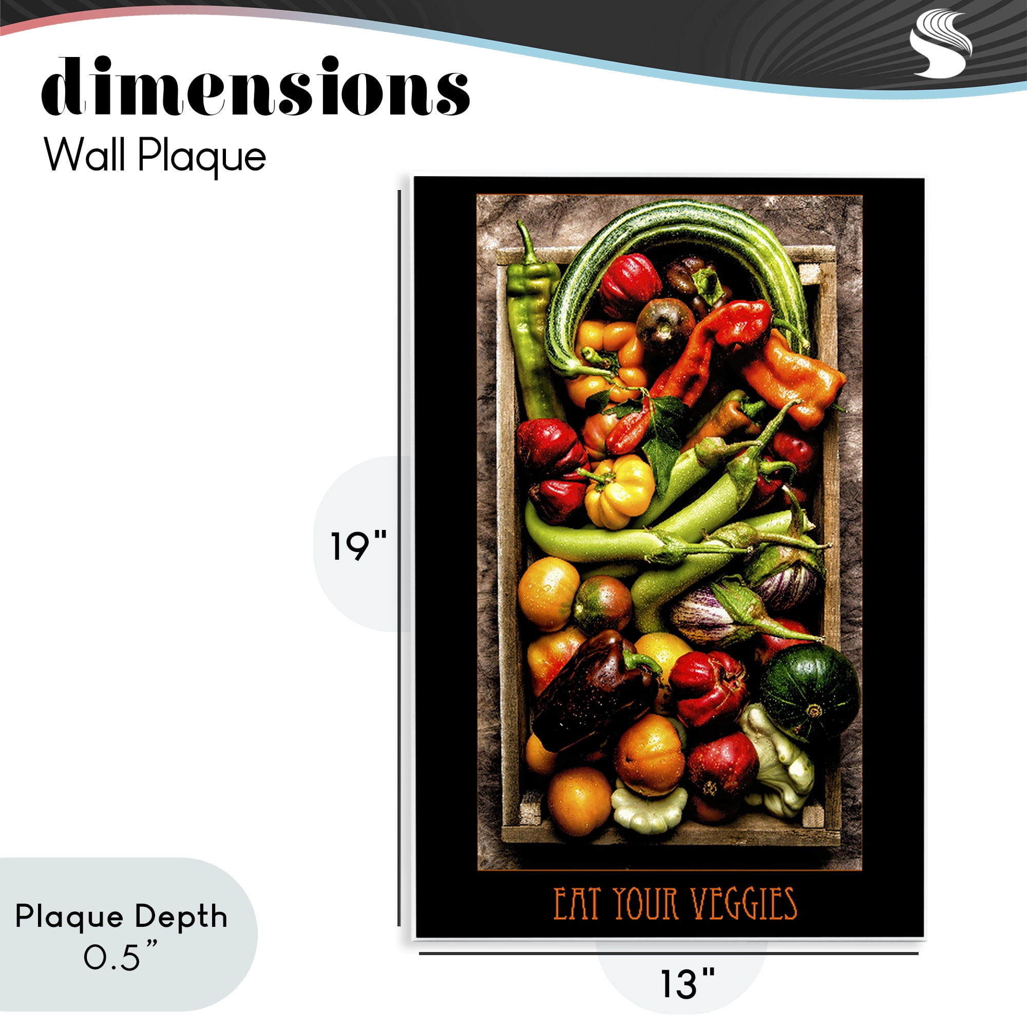 Stupell Industries Eat Your Veggies Vibrant Harvest Wall Plaque Art, design by Carl Kravats