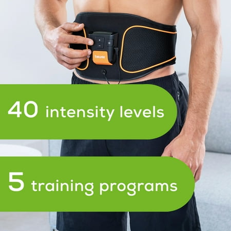 Beurer Muscle Training EMS Belt, Portable Muscle Stimulator, 5 Programs for Men and Women, EM37