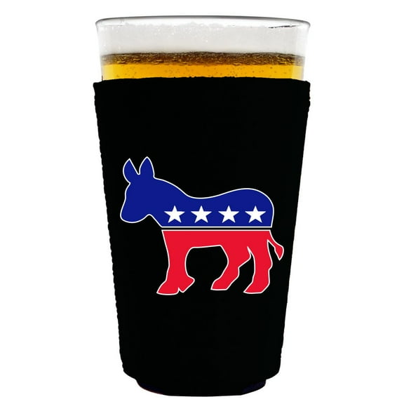 Democratic Party Donkey Logo Neoprene Collapsible Pint Glass Coolie