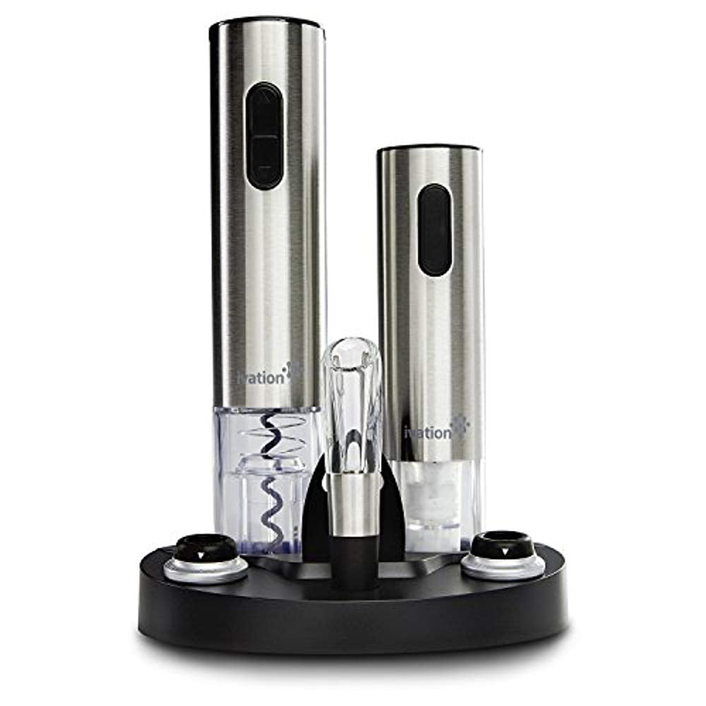 Ivation Wine Gift Set, Includes Stainless Steel Electric Wine Bottle