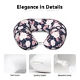 thumbnail image 4 of Xecao Leaves Flower Print Memory Foam Cervical Neck Pillow Versatile U-Shaped Pillows for Home,Office,Camping,Travelling,Soft Washable Cover, 4 of 8