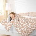 thumbnail image 3 of Castle Fairy Light Giraffe Spot Full Size Comforter Sets 3-Piece for Girls,Irregular Cream Base Texture Bedding Comforter Set,Beige Off White,Reversible,1 Comforter and 2 Pillowcases, 3 of 6