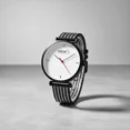 thumbnail image 4 of Reloj Para Mujer Steiner Minimalista 40 mm Correa de Malla Duo-Tono Plateado, 4 of 5