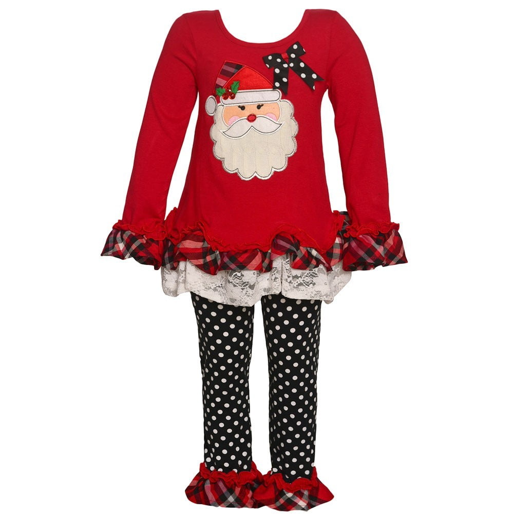 RARE EDITIONS Christmas Holiday Dressy deux pièces Glitter Ruffle Top et legging 