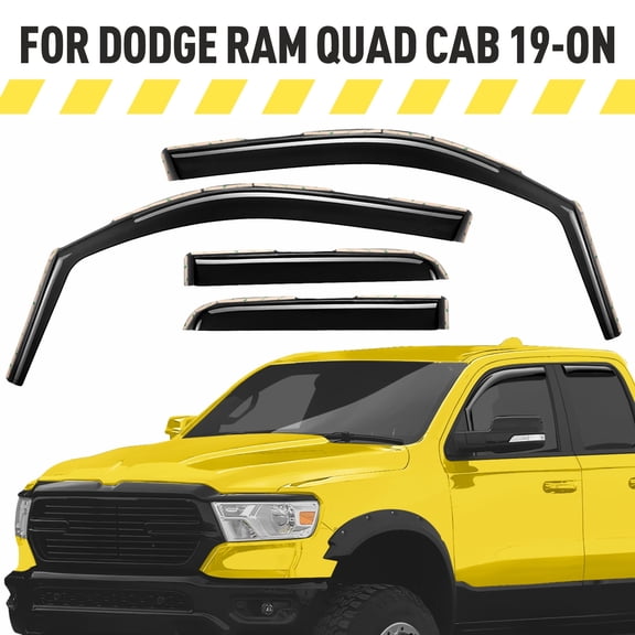 AEROGUYS Extra Durable Window Deflectors In-Channel Window Visors Rain Guards Fit for Dodge Ram 1500 2019-2026 Quad Cab, Sun Visors, Wind Vent for Shades, Exterior Car Accessories - 4 pcs. AG0898