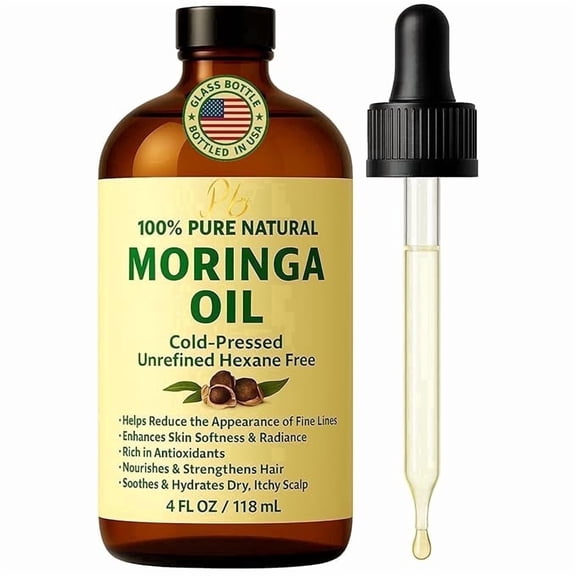 Pomberries  Cold-Pressed Unrefined Nutrient-Rich Natural Moisturizer Moringa Oil Body Oil 4 fl oz