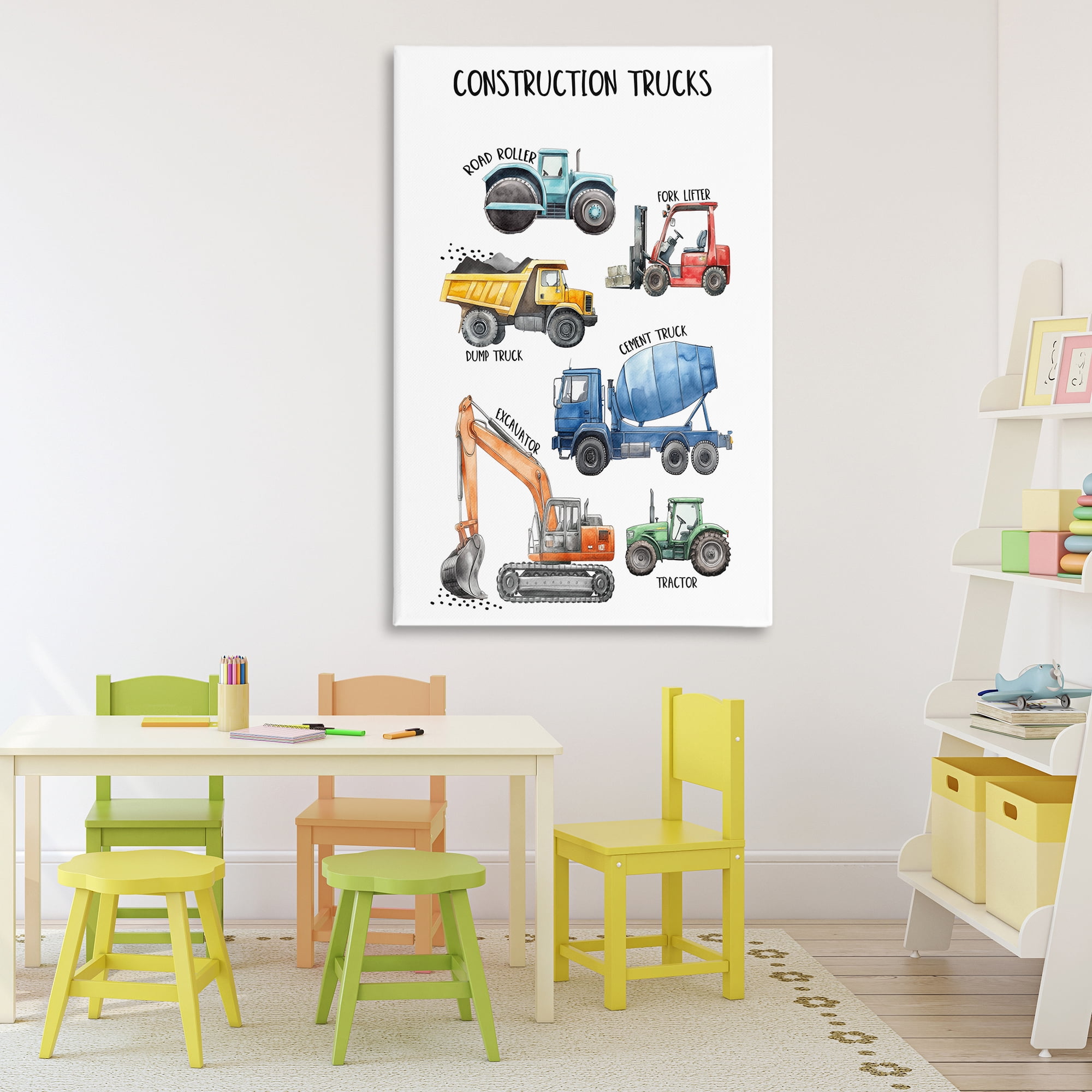 Stupell Industries Utility Trucks Construction Canvas Wall Art, design by Christine Simpson Art