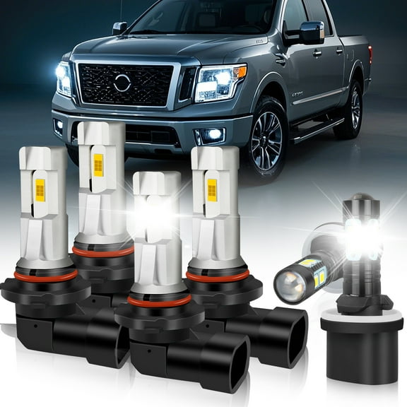 For 2004-2015 Nissan Titan 6x Combo Led Headlight Hi/Lo Fog light Bulbs White US