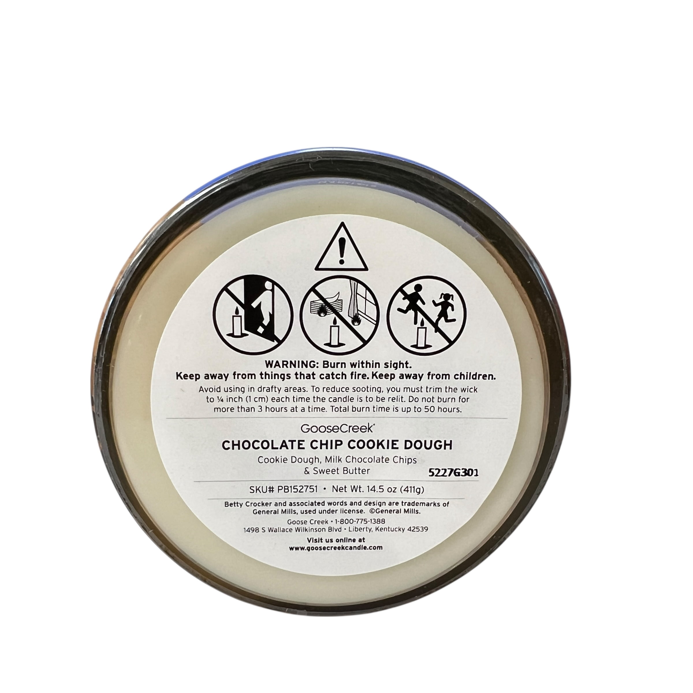Goose Creek Chocolate Chip Cookie Dough Scented 3 Wick Candle 14.5 oz