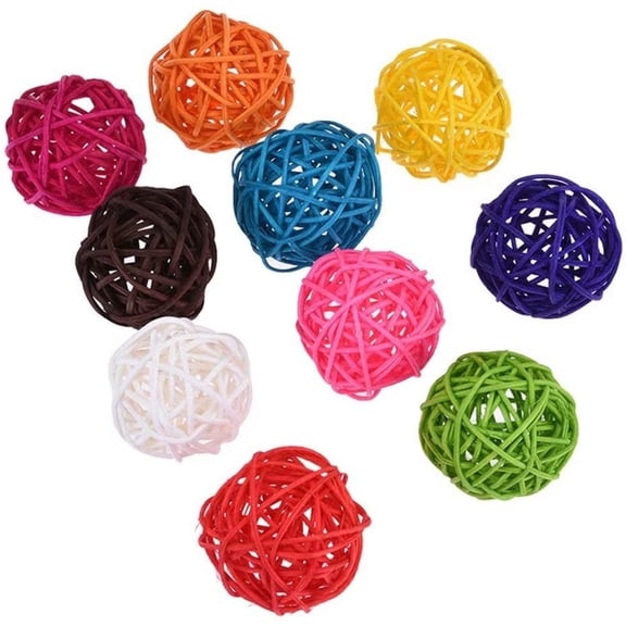 coappsuiop desktop ornament 10 rattan balls, toy for birds such as parrots, parakeets, parakeets, lovebirds, 2.5cm