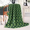 thumbnail image 2 of Green Skull Pattern Blanket,Comfortable Soft Lamb Wool Throw Blanket,All Season,Warm Lightweight Blankets for Sofa Bed Couch Living Room Chair,60"x80", 2 of 4