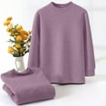 thumbnail image 2 of Ltctricy Children's Thermal Shirts Girls Boys Long Sleeve Mock Neck Fleece Lined Base Layer Tops Fall Winter Warm Clothes(Purple,14-15 Years), 2 of 5
