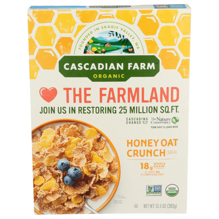 Cascadian Farm Honey Oat Crunch Cereal 13.5 oz - Pack of 2