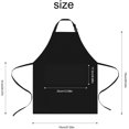 thumbnail image 3 of 2 Pack Adjustable Chef Apron with Pockets Drip Resistant Black Apron Home Kitchen Cooking Aprons for Women Men (Black, Polyester)，JUN, 3 of 6
