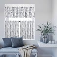 thumbnail image 6 of 3 Piece Kitchen Curtains and Valances Set Dark Blue Grey Botanical Cafe Curtains 36 Inch Length Spring Floral Summer Farmhouse Valance & Tier Curtain for Living Room Bedroom Window 54"x18"+27"x36"*2, 6 of 6
