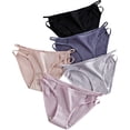 thumbnail image 1 of Ropa interior de algodón para mujer, bragas de bikini suaves con cobertura total en la espalda, paquete de 4, 1 of 7