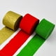 thumbnail image 1 of Xiao Hua Serpentinas de papel crepé (3 rollos), paquete de papel crepé dorado, rojo y verde para decoración de cumpleaños y baby shower (4,5 cm x 22,8 m/rollo), 1 of 4