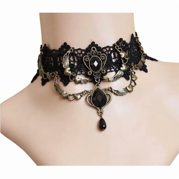 Western Fashion 68776 Victorian Lace Choker, Black