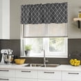 thumbnail image 4 of Black Geometric Curtain Valances for Windows, Kitchen Valance Window Treatments Panel 2 Pack, White Modern Abstract Art Aesthetics Rod Pocket Short Curtains for Bathroom Bedroom 42 x 12 Inch, 4 of 8
