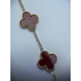 thumbnail image 3 of Pulsera Trébol Enchapado Oro 18k Acero Inoxidable Unisex Rojo, 3 of 3