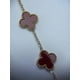thumbnail image 3 of Pulsera Trébol Enchapado Oro 18k Acero Inoxidable Unisex Rojo, 3 of 3