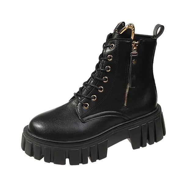 NECHOLOGY Botas Mujer Adulto Femenino Zapatos Botines para mujer Zapatos de mujer Moda Suela gruesa Medias botas de manga larga Botas de nieve cálidas de felpa para exteriores (Black, 6.5)