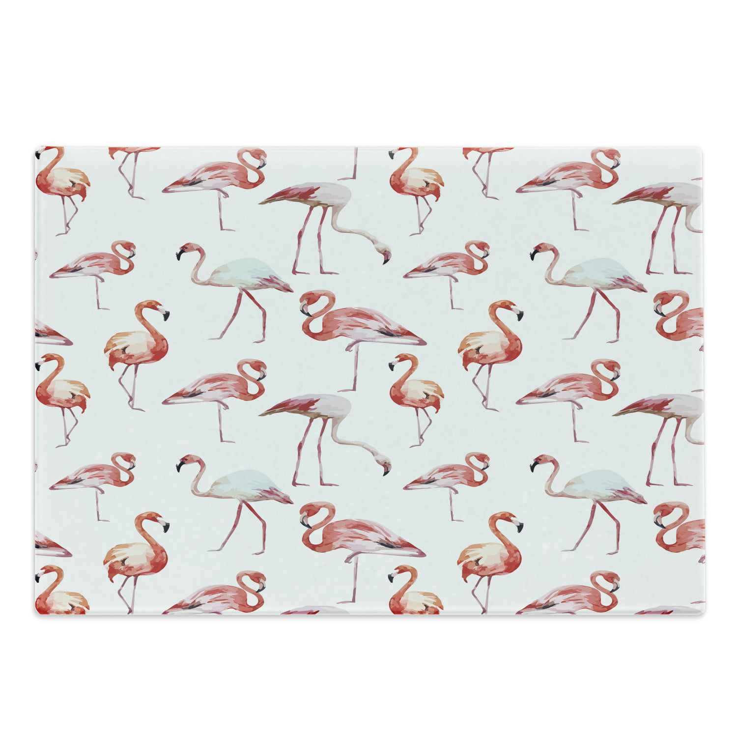 Flamingo Cutting Board, Watercolor Repetitive Pattern with Exotic Birds ...