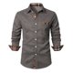thumbnail image 1 of Blusa y camisa de manga larga con cuello vuelto para hombre, informal, de retazos a cuadros, con botones y cuello vuelto, blusa de manga larga para hombre, 1 of 6