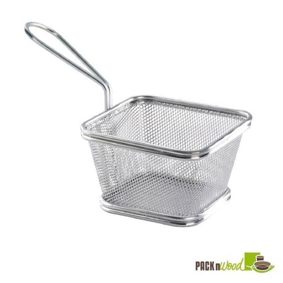 Packnwood 294PAN17 4.9 x 4 x 3.2 in. Mini Metal Fryer Basket