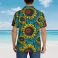 thumbnail image 6 of Haiem Sunflowers Printed Hawaiian Shirt for Men - Men’s Casual Beach Summer Shirts - Stretch Fabric with Modern Fit-Small, 6 of 9