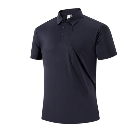 Fnnxeal Polo Shirts for Men, Casual Big and Tall Shirt Short Sleeves Summer Collared Mens Dark Blue Polo Shirts Size 3XL