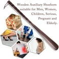 thumbnail image 2 of Qweryboo Premium 2 Piece Wooden Shoe Horn Set 21.65 Long Handle Back Pain Relief, 2 of 7