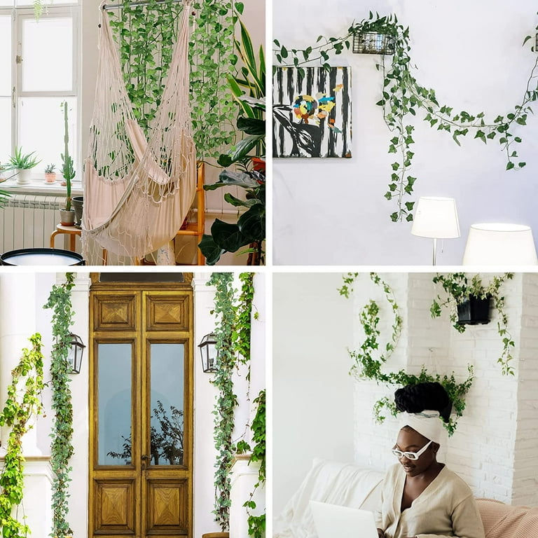 Fake Ivy Garlands Leaves Artificial Vines Faux Green Hanging