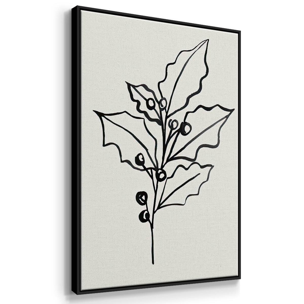 Evergreen Ink II - Framed Gallery Wrapped Holiday Canvas - 17 x 25 - Black Frame