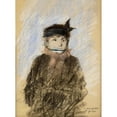 thumbnail image 2 of Jean-Louis Forain 11x14 Black Ornate Wood Framed Double Matted Museum Art Print Titled: Female Figure (1891), 2 of 5