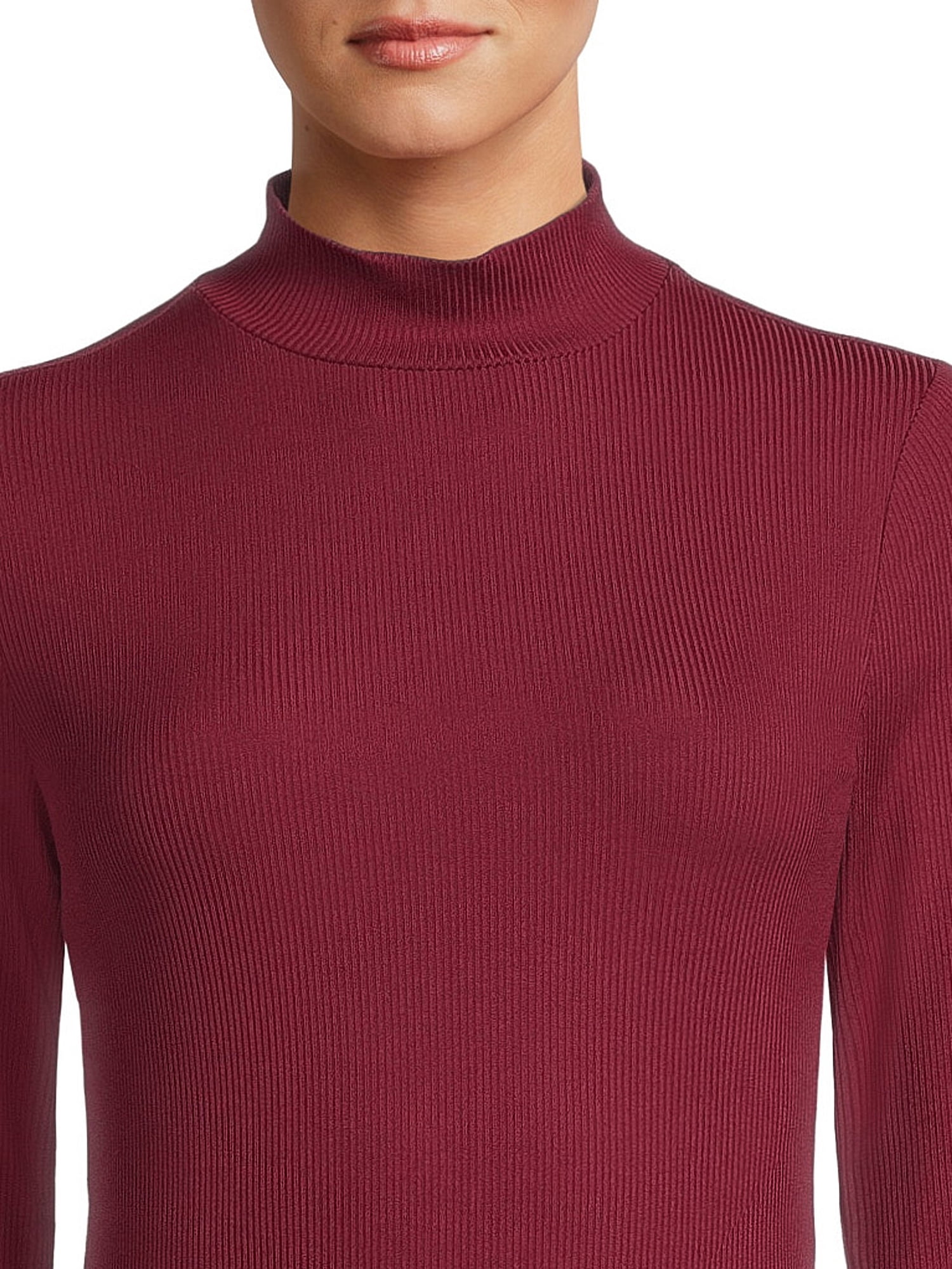 No Boundaries Women's Juniors Long Sleeve Mock Neck Top, 2-Pack