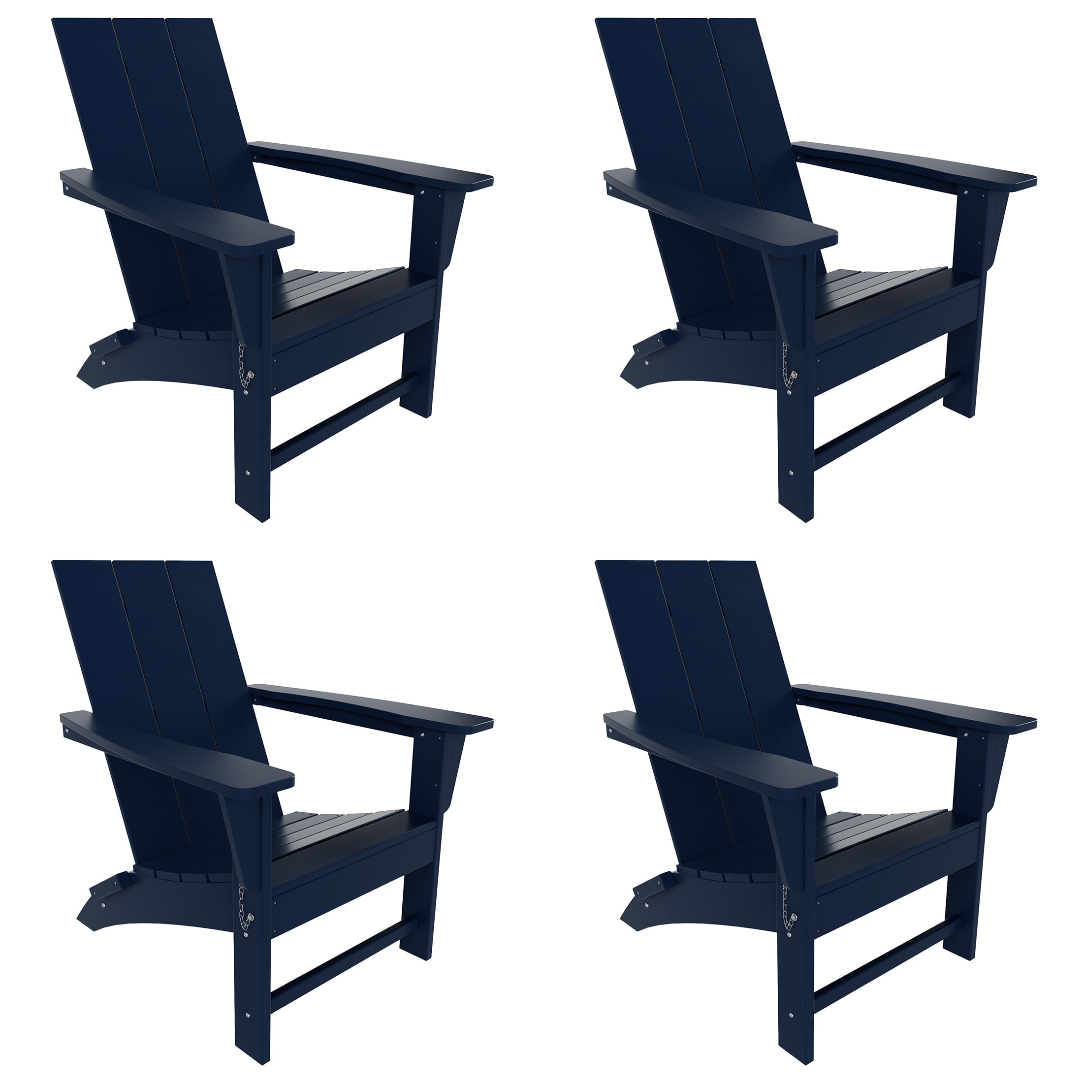 WestinTrends Ashore Adirondack Chairs Set of 4, All Weather Poly Lumber