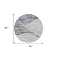 thumbnail image 3 of HomeRoots 586230 8 ft. Round Abstract Washable Indoor & Outdoor Area Rug, Purple, Gray & Charcoal, 3 of 5