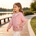 thumbnail image 6 of YUANxueke Girls Hoodie Windbreaker Printed Full Zip Jackets Casual Outdoor Fashion Windproof Jacket with Pockets,Pink,4-5 Years, 6 of 8