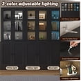 thumbnail image 2 of Bookcase with 3 Drawers, Bookshelf with LED and Large Storage Space, Black, 2 of 10