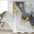 thumbnail image 2 of 60x72 Inch Shower Curtains for Bathroom Grey White Marble Fabric Bath Curtain Decor Ink Painting Abstract Modern Waterproof Restroom Curtains Shower Set Accessories with 12 Hooks 60 Inch, 2 of 6