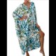 thumbnail image 1 of Vestido Caftán con Estampado Animal para Mujer, Talla Grande, para Playa, Verano 2025 Verde y Amarillo Talla Única, 1 of 10