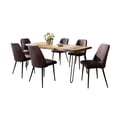 thumbnail image 3 of Jofran Nature's Edge Seven Piece Solid Acacia Dining Set with Upholstered Mid-Century Modern Chairs, 3 of 10