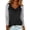Black, variant on Color-blocked Long Sleeve Tops for Women, Elegant Cowl Neck Pullover, 2026 Spring Trendy Ombre Blouse for Holidays & Evening Wear, Valentine's Day Gift for Her (Black L)