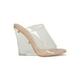 thumbnail image 2 of Women Patent Open Toe Mule Perspex Wedge Heel Sandal 19108, 2 of 6