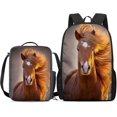 thumbnail image 1 of School Supplies Horse Pattern School Set Backpack Small Lunch Box, 1 of 5