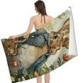 thumbnail image 2 of Beach Towel, Cute Cartoon Rabbit Printed Microfiber Sand Free Pool Towel Lightweight Oversized Quick Dry Absorbent Compact Travel Must Have for The Swimming Summer Essentials, 2 of 8
