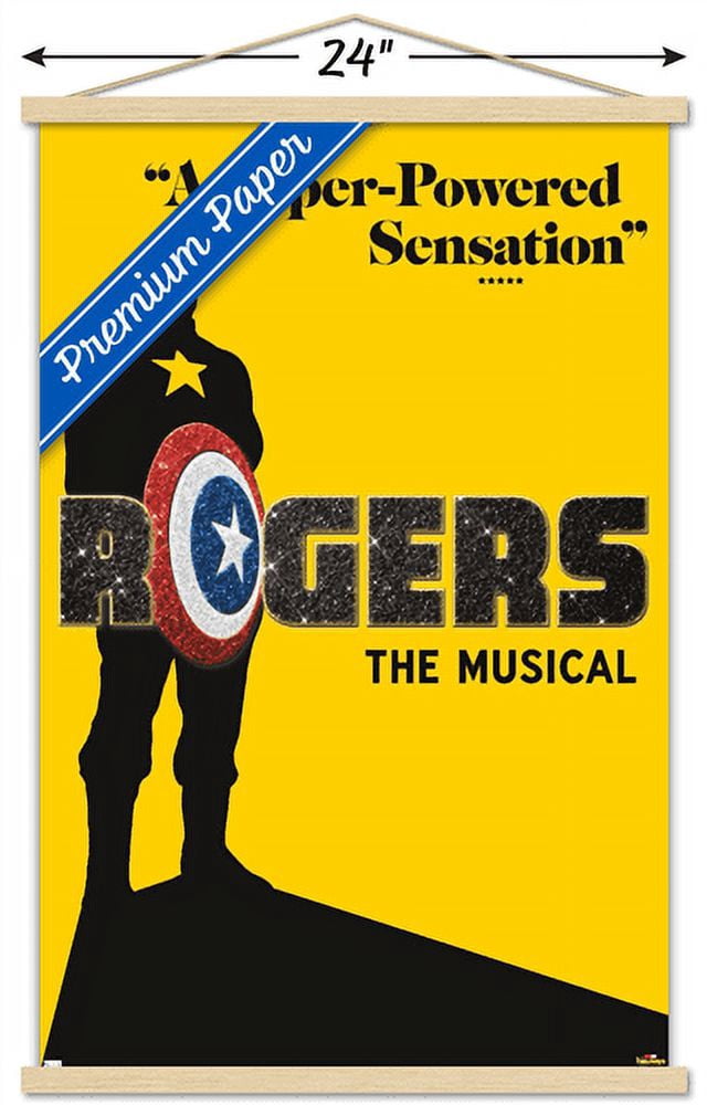 Marvel Hawkeye - Rogers The Musical Playbill Wall Poster with Wooden Magnetic Frame, 22.375" x 34"